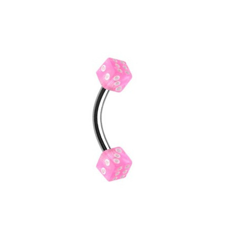 Piercing arcade 8mm avec dés à jouer rose Syjaz Piercing arcade2,49 €
