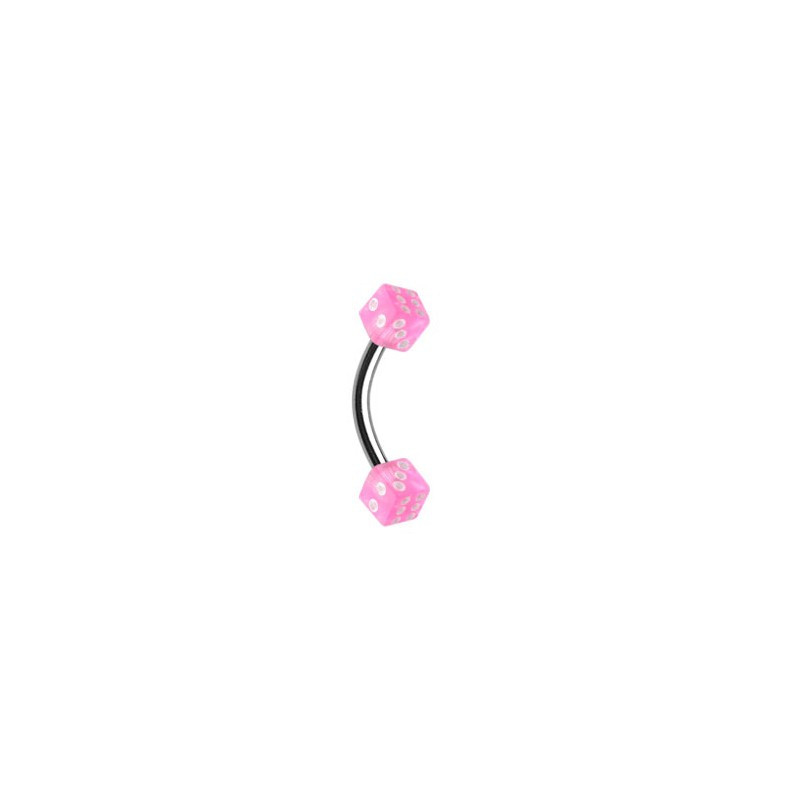 Piercing arcade 8 mm anodisé rose