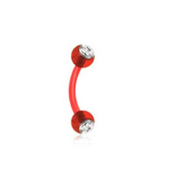 Piercing arcade 8mmm flexible rouge avec boules Asy Piercing arcade2,95 €