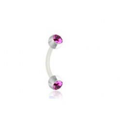 Piercing arcade 8mm flexible incolore rose avec boules Piercing arcade2,95 €