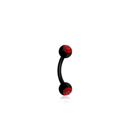 Piercing arcade 8mm flexible noir rouge avec boules Nax Piercing arcade2,95 €
