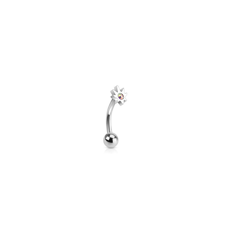 Piercing arcade 10mm avec feuille de cannabis aurore boréale Piercing arcade3,80 €