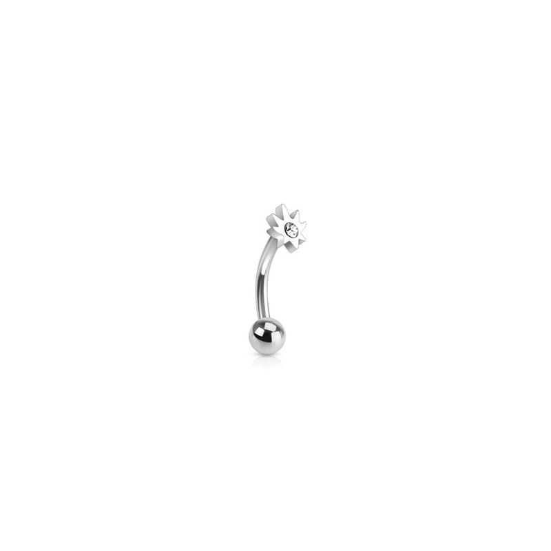 Piercing arcade 10mm avec feuille de cannabis cristal blanc Piercing arcade3,80 €