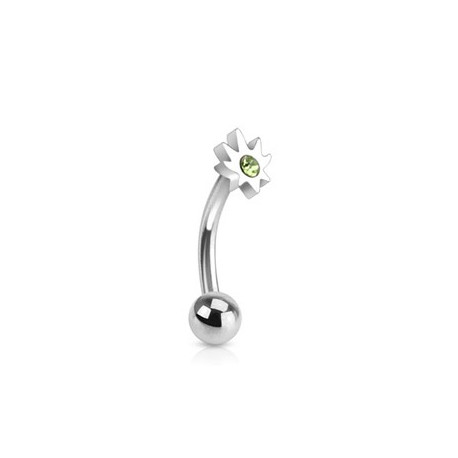 Piercing arcade 10mm avec feuille de cannabis cristal vert Piercing arcade3,80 €