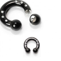 Piercing fer à cheval 14 x 4mm noir et zirconium Vies Piercing oreille7,49 €