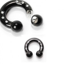 Piercing fer à cheval 16 x 6mm noir et zirconium Vifs Piercing oreille8,49 €