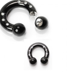 Piercing fer à cheval 16 x 6mm noir et zirconium Vifs Piercing oreille8,49 €