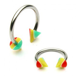Piercing fer à cheval 12mm et pointes rasta Cut Piercing oreille2,99 €