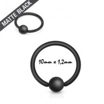 Piercing anneau 10 x 1,2mm noir mat et boule Juta Piercing oreille4,49 €