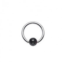 Piercing anneau 10 x 1,2mm boule noire Boy Piercing oreille2,99 €