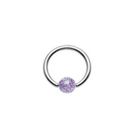 Piercing anneau 10 x 1,2mm boule violette Boz Piercing oreille2,99 €