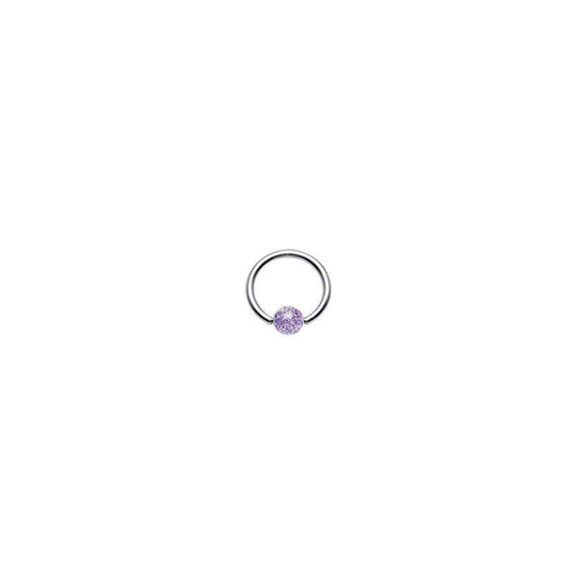 Piercing anneau 10 x 1,2mm boule violette Boz Piercing oreille2,99 €