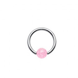Piercing anneau 10 x 1,2mm boule rose Box Piercing oreille2,99 €