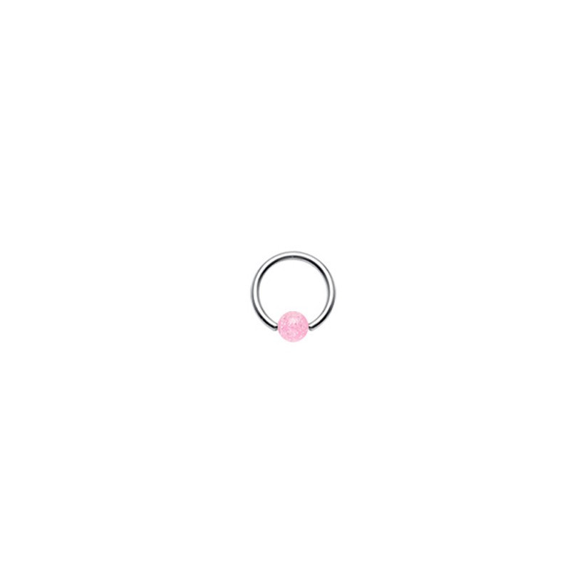 Piercing anneau 10 x 1,2mm boule rose Box Piercing oreille2,99 €