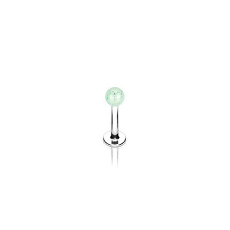 Piercing labret lèvre boule verte pailletée Guiloz Piercing labret1,75 €