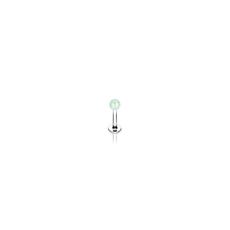 Piercing labret lèvre boule verte pailletée Guiloz Piercing labret1,75 €