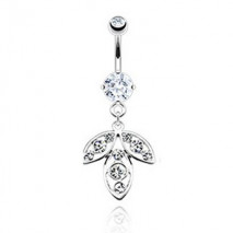 Piercing nombril feuille orné de crystal blanc Rit Piercing nombril6,49 €