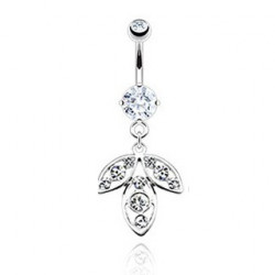 Piercing nombril feuille orné de crystal blanc Rit Piercing nombril6,49 €