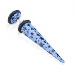 Faux piercing d'oreille avec écarteur bleu et étoiles noire Gyf Faux piercing3,49 €