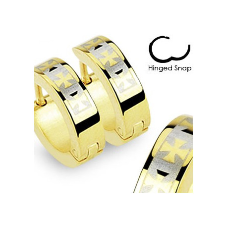 Boucle anneau oreille doré croix chopper Chuty Bijoux6,85 €