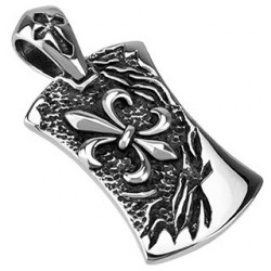 Pendentif plaque acier avec une fleur de lys Goa Bijoux11,49 €