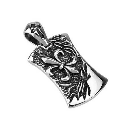 Pendentif plaque acier avec une fleur de lys Goa Bijoux11,49 €