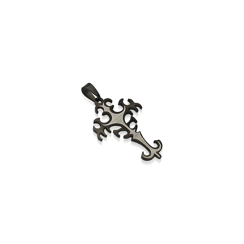 Pendentif croix acier avec motif tribal noir Lula Bijoux6,20 €