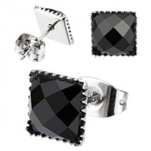 Puces d'oreilles 6mm carré en onyx noir Lary Bijoux6,50 €