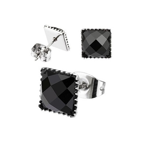 Puces d'oreilles 6mm carré en onyx noir Lary Bijoux6,50 €
