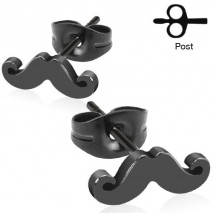Puces d'oreilles acier avec moustache noire Bilât Bijoux4,55 €
