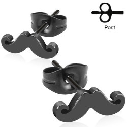 Puces d'oreilles acier avec moustache noire Bilât Bijoux4,55 €