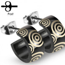 Puces d'oreilles noire anneau et logo tribal Biât Bijoux6,49 €