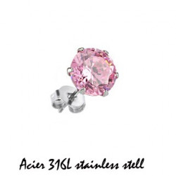 Puces d'oreilles 5mm ronde et zirconium rose Giz Bijoux4,80 €