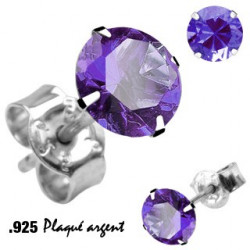 Puces d'oreilles ronde 6mm zirconium tanzanite Rax Bijoux8,49 €