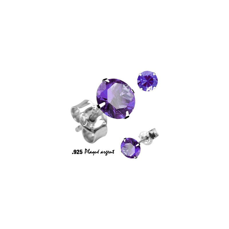 Puces d'oreilles ronde 6mm zirconium tanzanite Rax Bijoux8,49 €