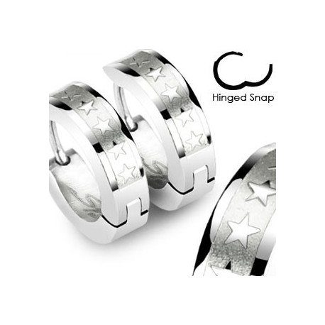 Boucle anneau acier oreille avec étoiles Lye Bijoux6,49 €