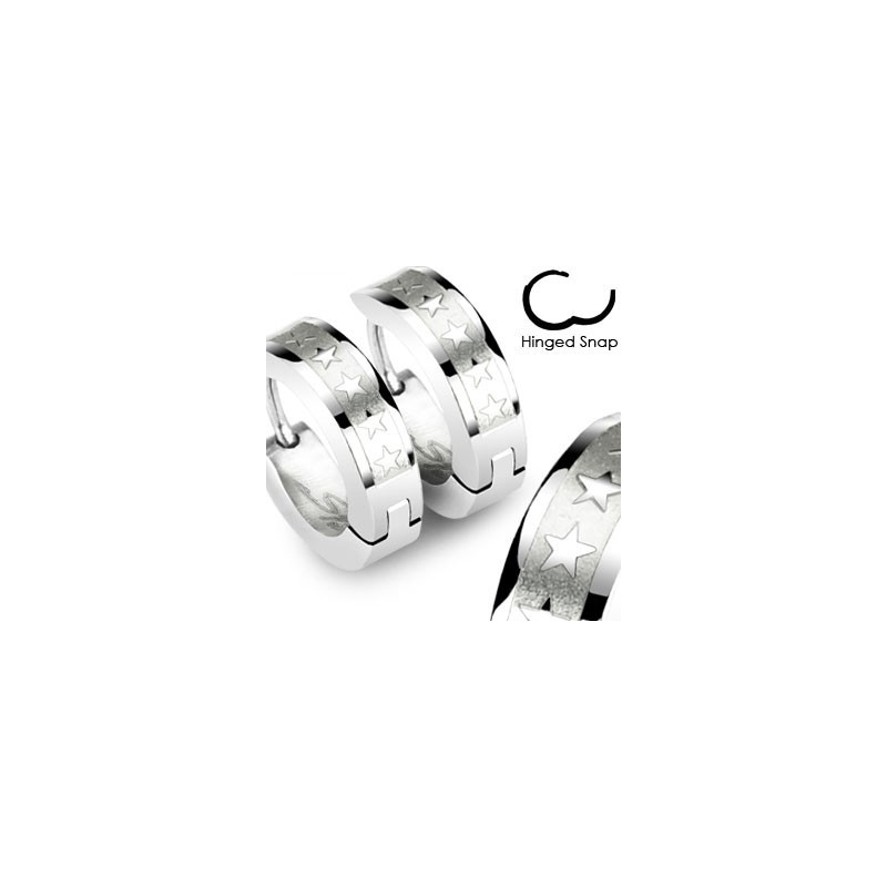 Boucle anneau acier oreille avec étoiles Lye Bijoux6,49 €