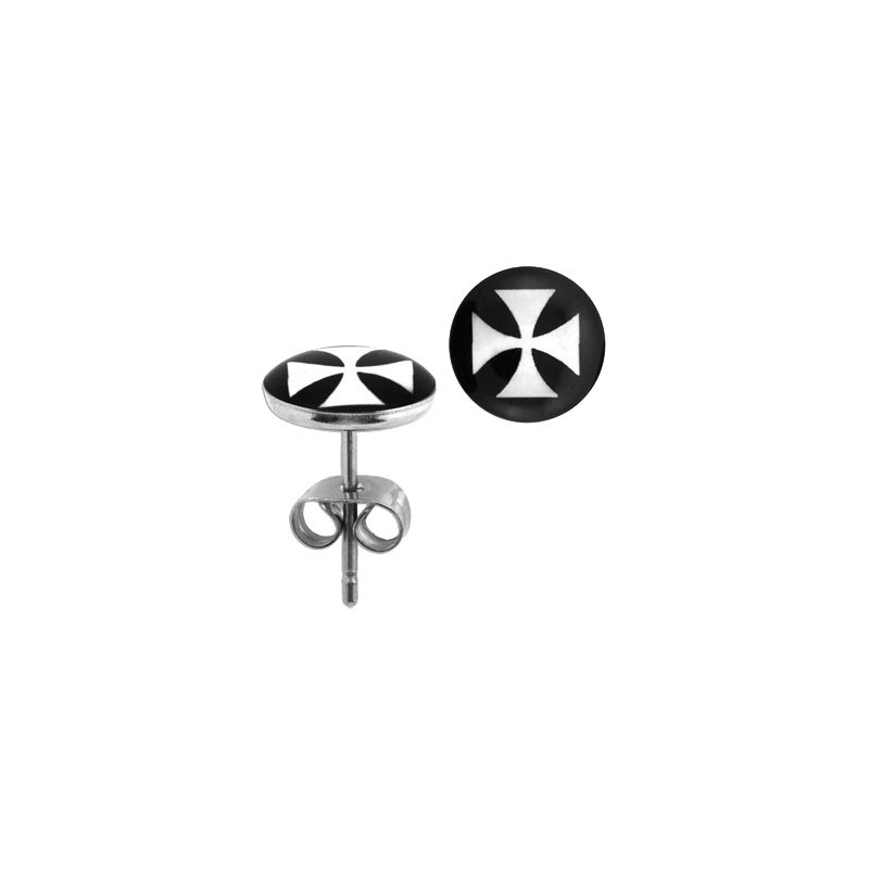 Puces d'oreilles logo avec croix chopper Dixux Bijoux3,30 €