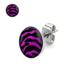 Puces d'oreilles motif zébré rose et noir Dez Bijoux3,30 €