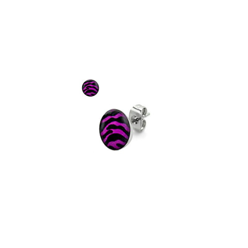 Puces d'oreilles motif zébré rose et noir Dez Bijoux3,30 €
