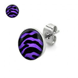 Puces d'oreilles motif zébré violet et noir Daze Bijoux3,30 €