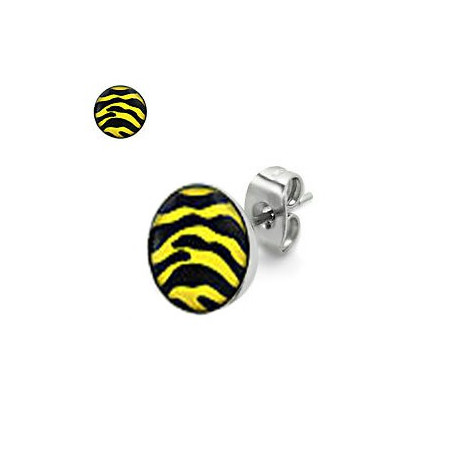 Puces d'oreilles motif zébré jaune et noir Dyze Bijoux3,30 €