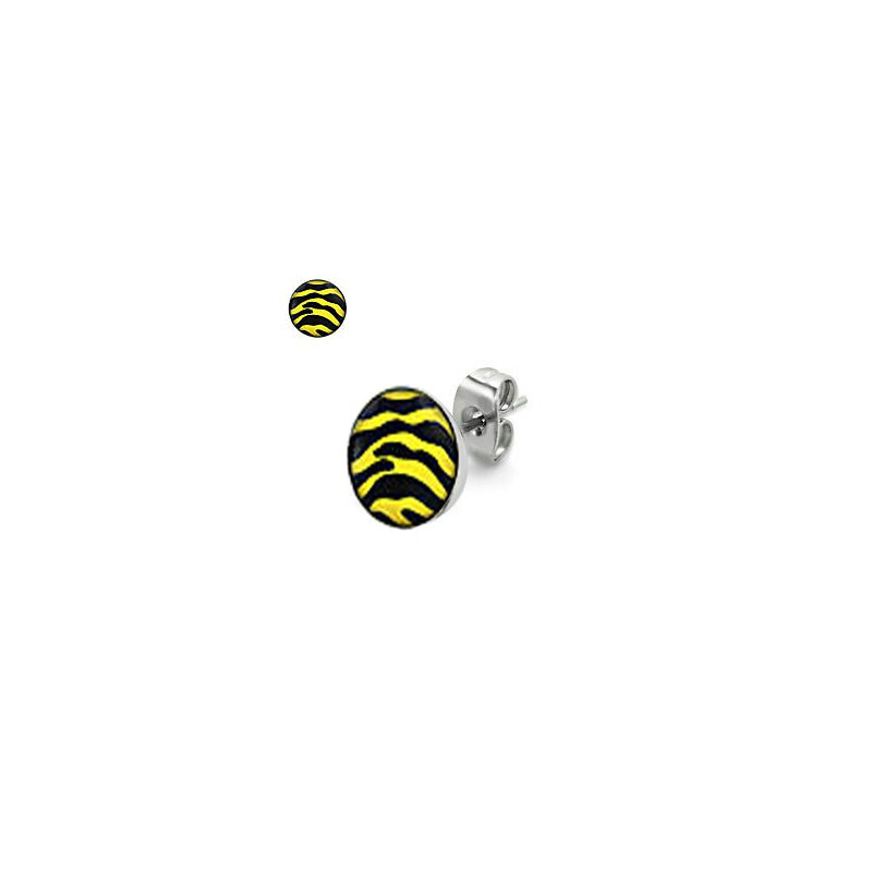 Puces d'oreilles motif zébré jaune et noir Dyze Bijoux3,30 €