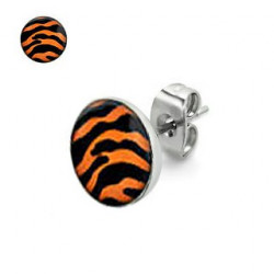 Puces d'oreilles motif zébré orange et noir Gaze Bijoux3,30 €