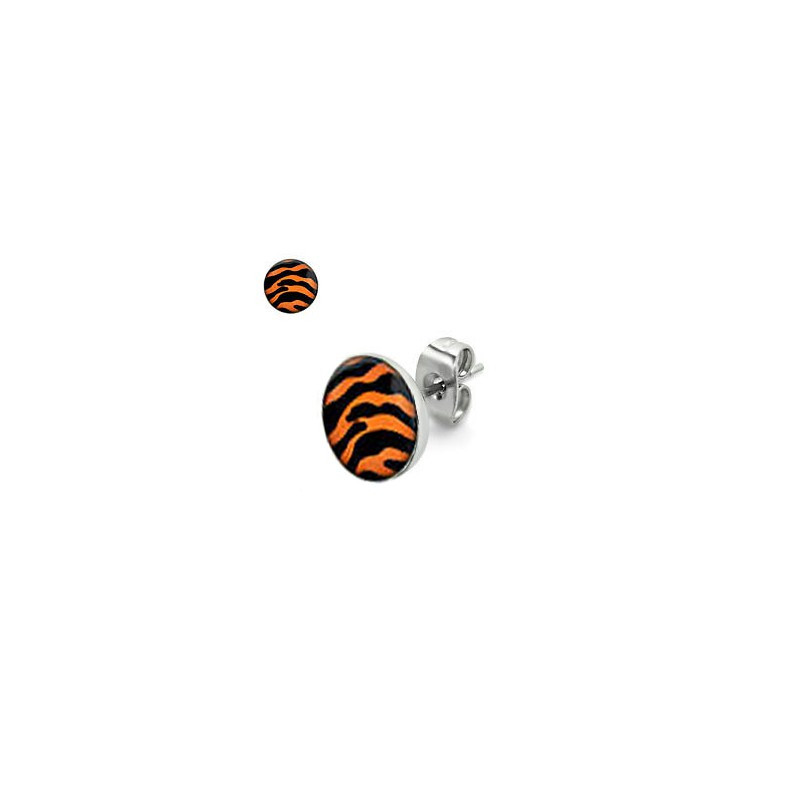 Puces d'oreilles motif zébré orange et noir Gaze Bijoux3,30 €