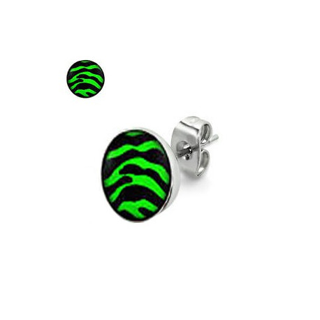 Puces d'oreilles motif zébré vert et noir Gazol Bijoux3,30 €