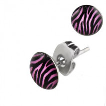 Puces d'oreilles logo zébré noir et violet Dazs Bijoux3,30 €