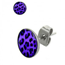 Puces d'oreilles motif léopard violet et noir Dos Bijoux3,30 €