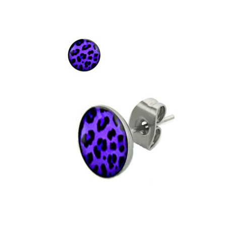 Puces d'oreilles motif léopard violet et noir Dos Bijoux3,30 €
