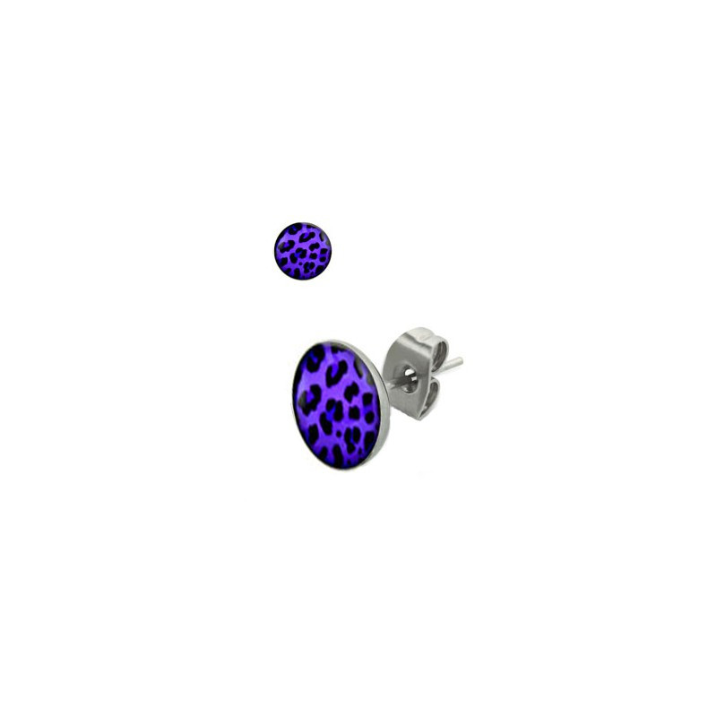Puces d'oreilles motif léopard violet et noir Dos Bijoux3,30 €